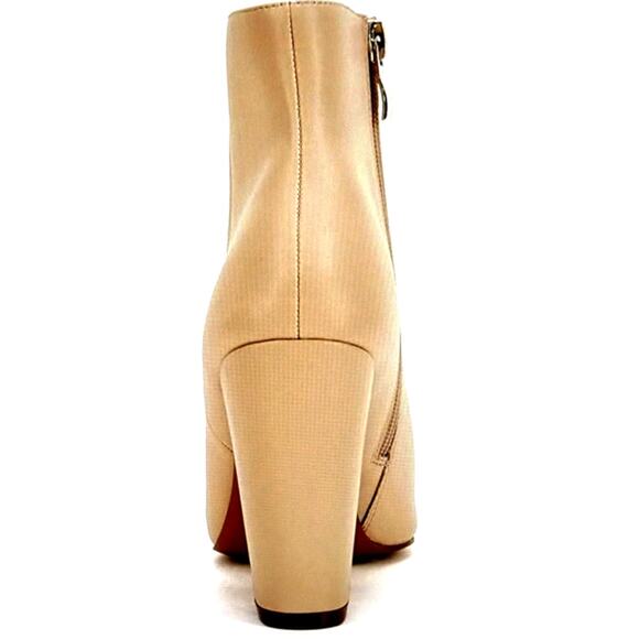 Vetaste Women Chunky High Heel Ankle Bootie - Apricot - size 11 - Picture 3 of 8